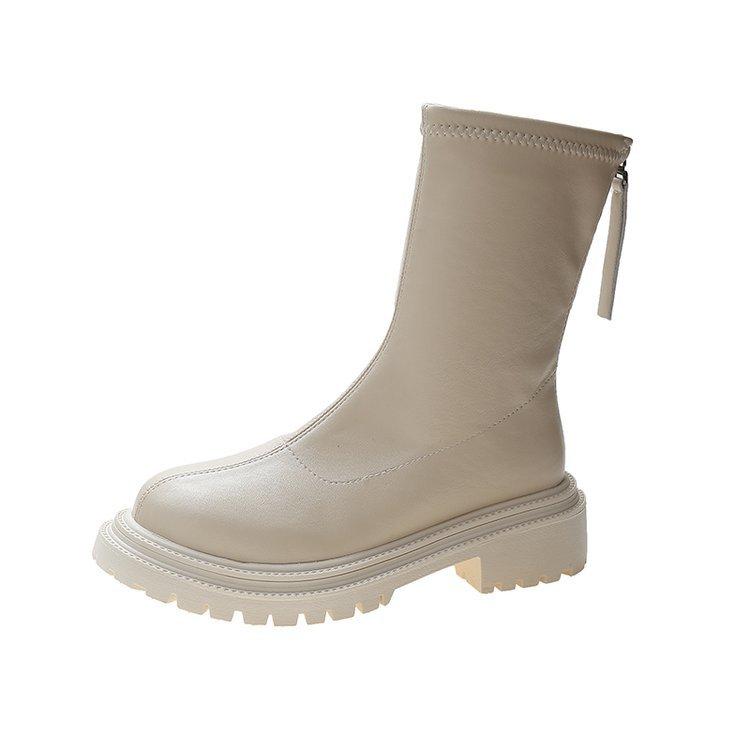 

Женские зимние флисовые теплые кожаные сапоги 40 бежевый