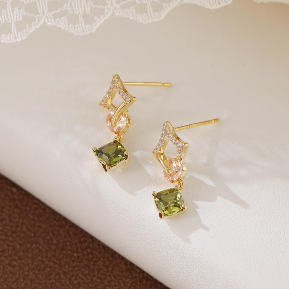 Aesthetic Women's Dangle Earrings Simple Stud Earrings Exquisite Square Drop Earrings Bridal