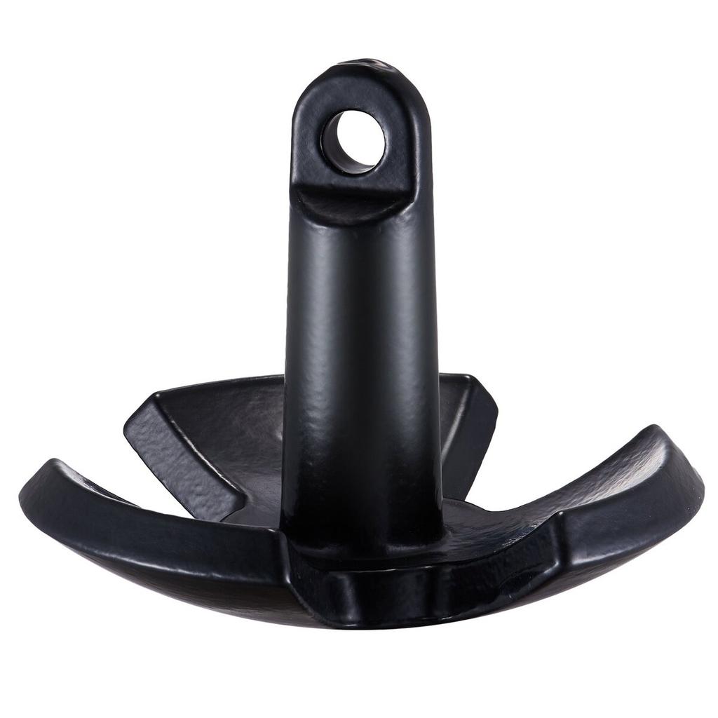 River Anchor 12 LBS Boat Anchor Cast Iron Black Vinyl-Coated with Shackle