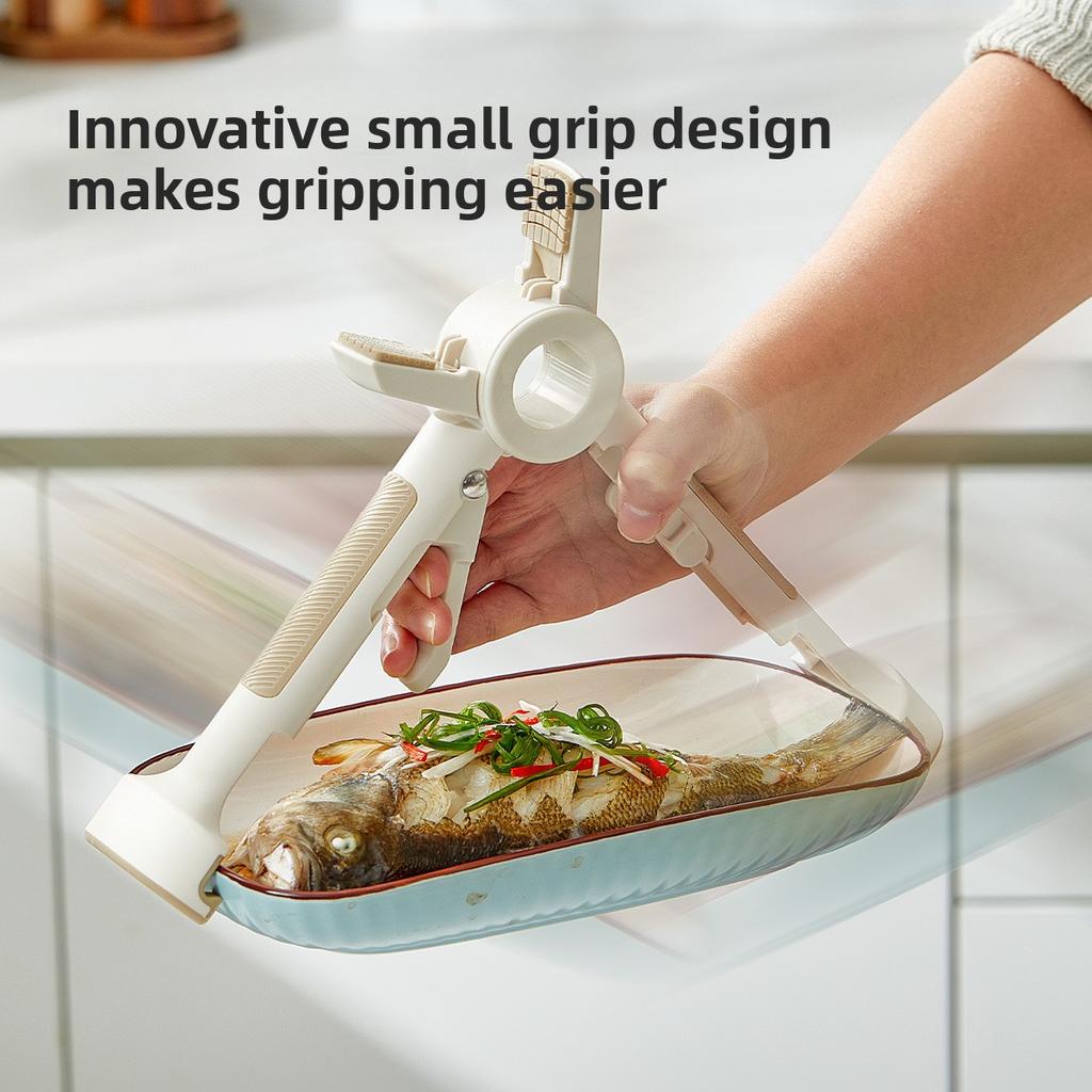 Kitchen Two-in-one Anti-slip and Anti-scald Bowl Holder, Bowl Pick-up and Dish Tongs, Tray Holder, High-temperature Resistant Clamp