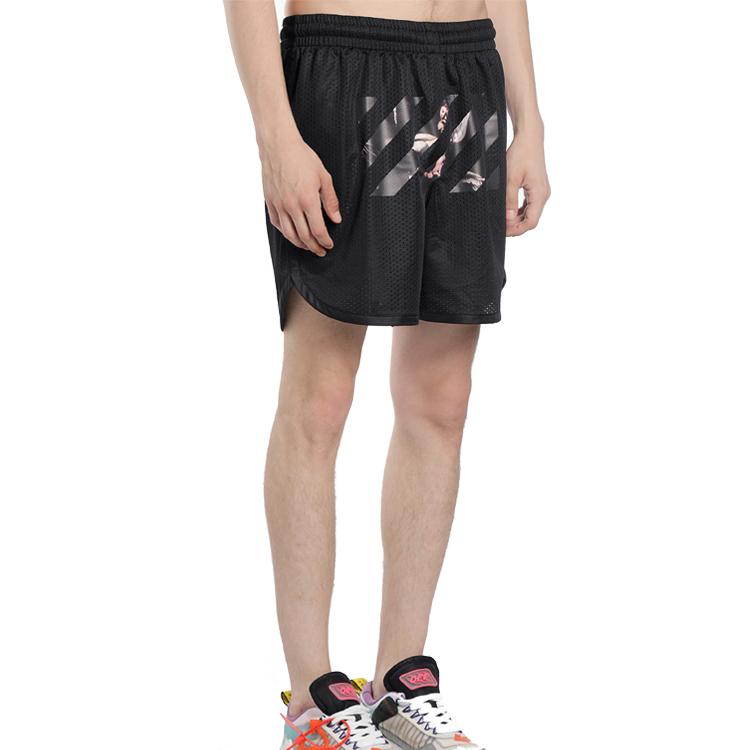 Off-White Caravaggio Arrows Mesh Shorts Black/Multicolor Men Streetwear OMCI005S201010041088
