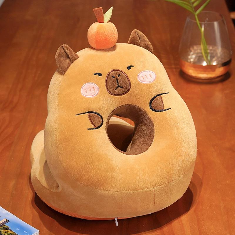 Nový plyšový polštář Capybara na spaní Kreslený polštář Capibara pro kancelářskou židli Pas Opěrka zad Pohovka Domácí dekorace Dárky