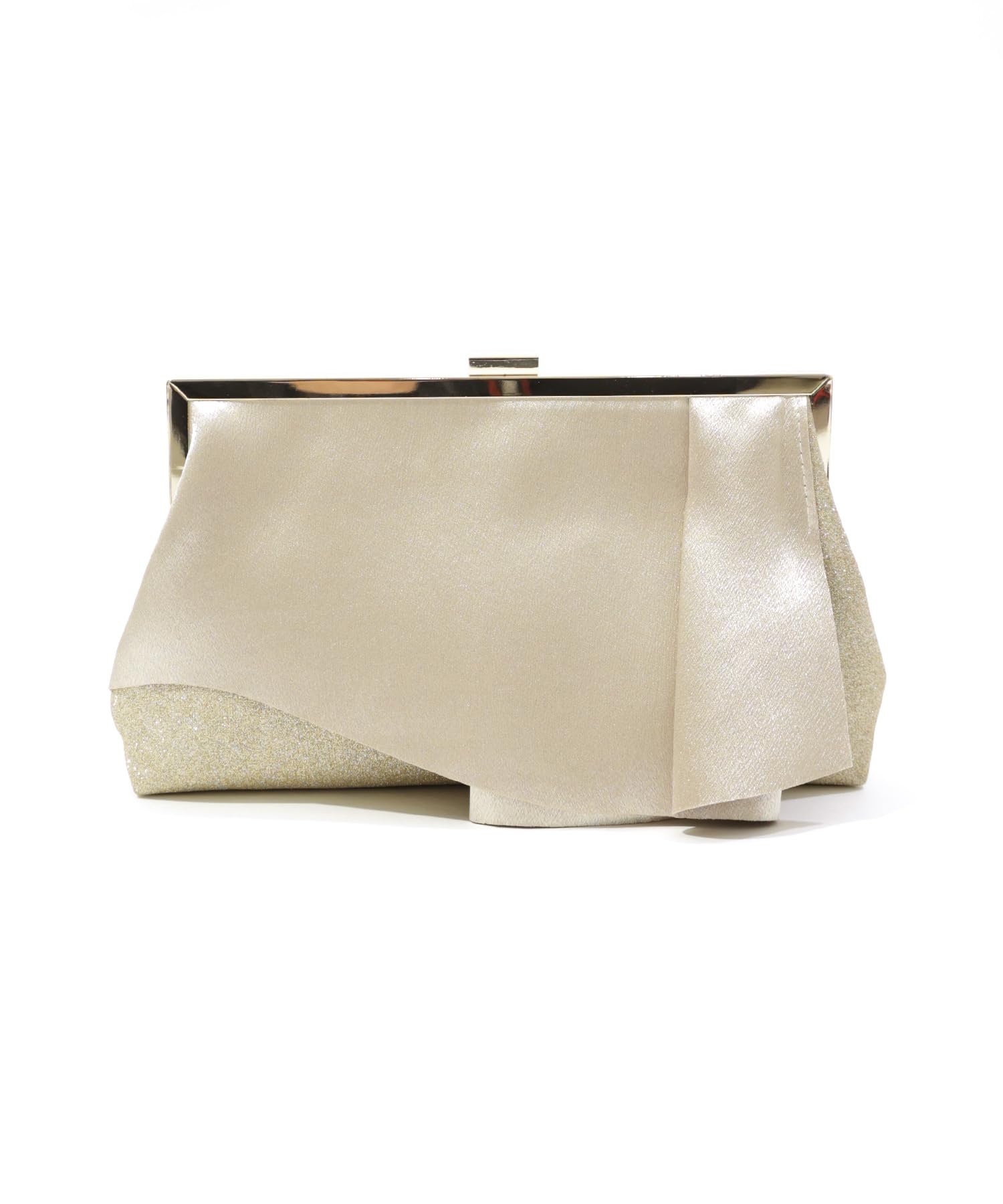 

Shiny Tuck Clutch Bag Party Bag Glitter Satin Handbag Beige F [niana] бежевий