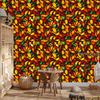 Burgundy and gold stained glass wallpaper for living room and bedroom 50x1000
