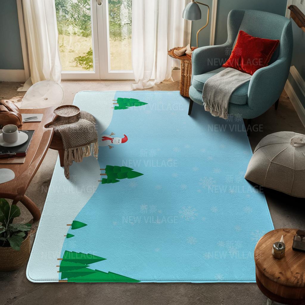 House Entrance Carpet Home Door Mat Living Room Bath Foot Bathroom Non-slip Water Absorption Rugs Bath Merry Christmas Winter
