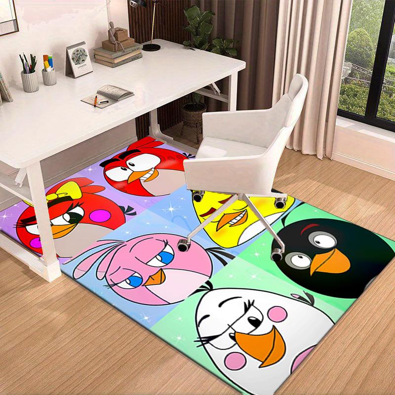 Red Birds Characters Collage Carpet, Chair Rug,Rug for Office Bedroom Living Rooms, Doormat Decor Fan Gift Christmas Gift