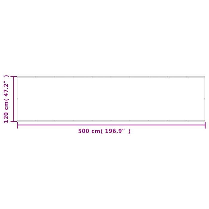 VidaXL Écran de Balcon, Brise-vue de Jardin, Écran de Protection, Écran d'Intimité Terrasse Extérieur, Gris Clair 120x500 cm 4000016