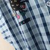 ZANZEA Women Casual Turn Down Collar Short Sleeve Loose Plaid Print Blouse