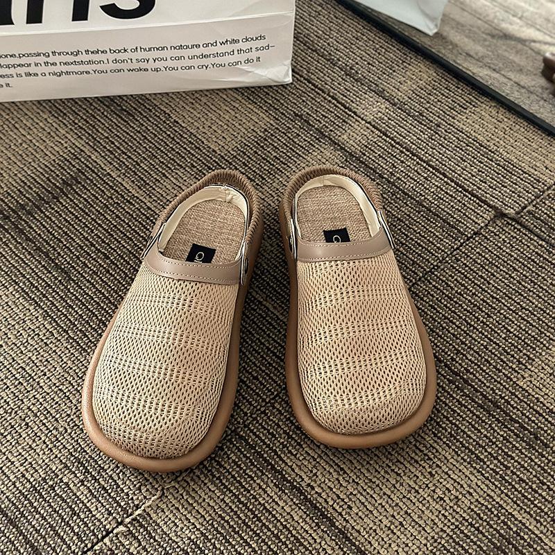

Fashion 2025 Summer New 2-Way Wear Women s Enclosed-Toe Mules Outdoor Soft-Sole Breathable Mesh Slip-On Clog Sandals 40