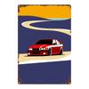 Racing Car Retro Style Metal Decorative Painting for Garage Room Decor