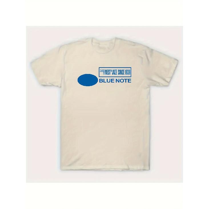 Camiseta Azul Vintage Blue Note para Hombre / Camiseta Suave y Transpirable de Cuello Redondo y Manga Corta con Estampado Icónico de Jazz, Beige / Ropa Casual, Entrenamientos, Regalos para Amantes del Jazz