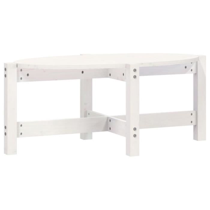 VidaXL Table basse Blanc 87x48x35 cm Bois massif de pin 822323