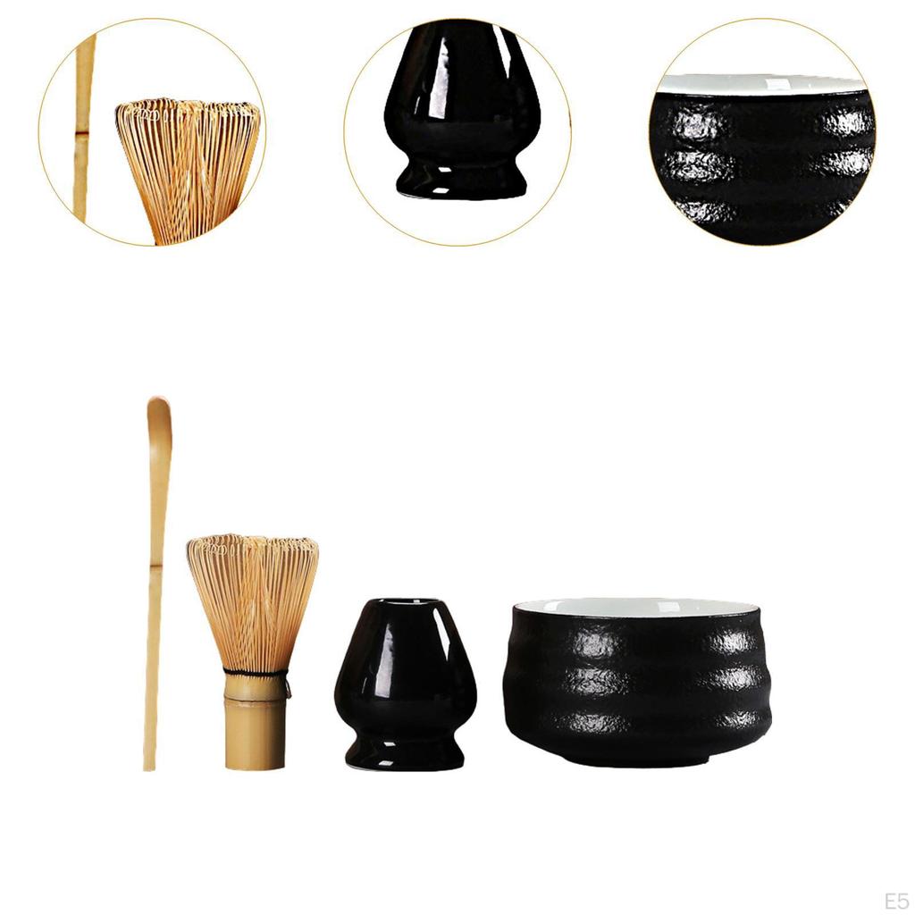 4 Pack Matcha Whisk Set, Complete Bowl Tea Making Tool Ceramic Kits,