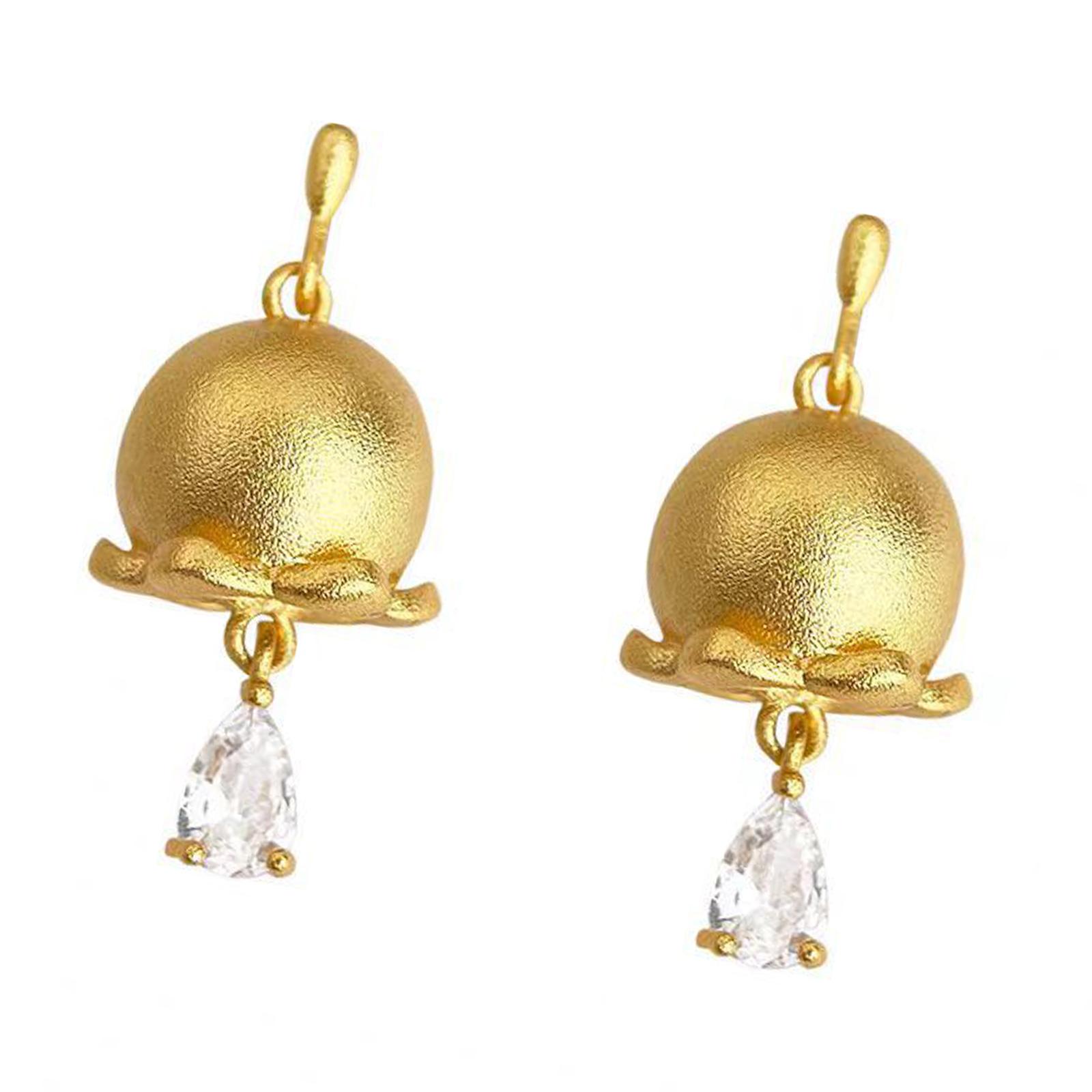 

Fashionable Gold Lilys of the Valley Drop Earrings Comfortable Wear Designs Portable Accessory for Weddings Parties