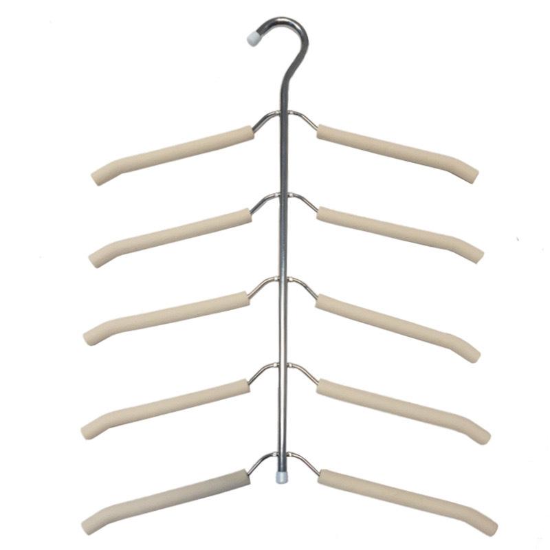 Clothes Drying Rack Mounted Hanger Indoor Space Saving Household One-Piece Clothes Hanger 5 Layer Storage Holder