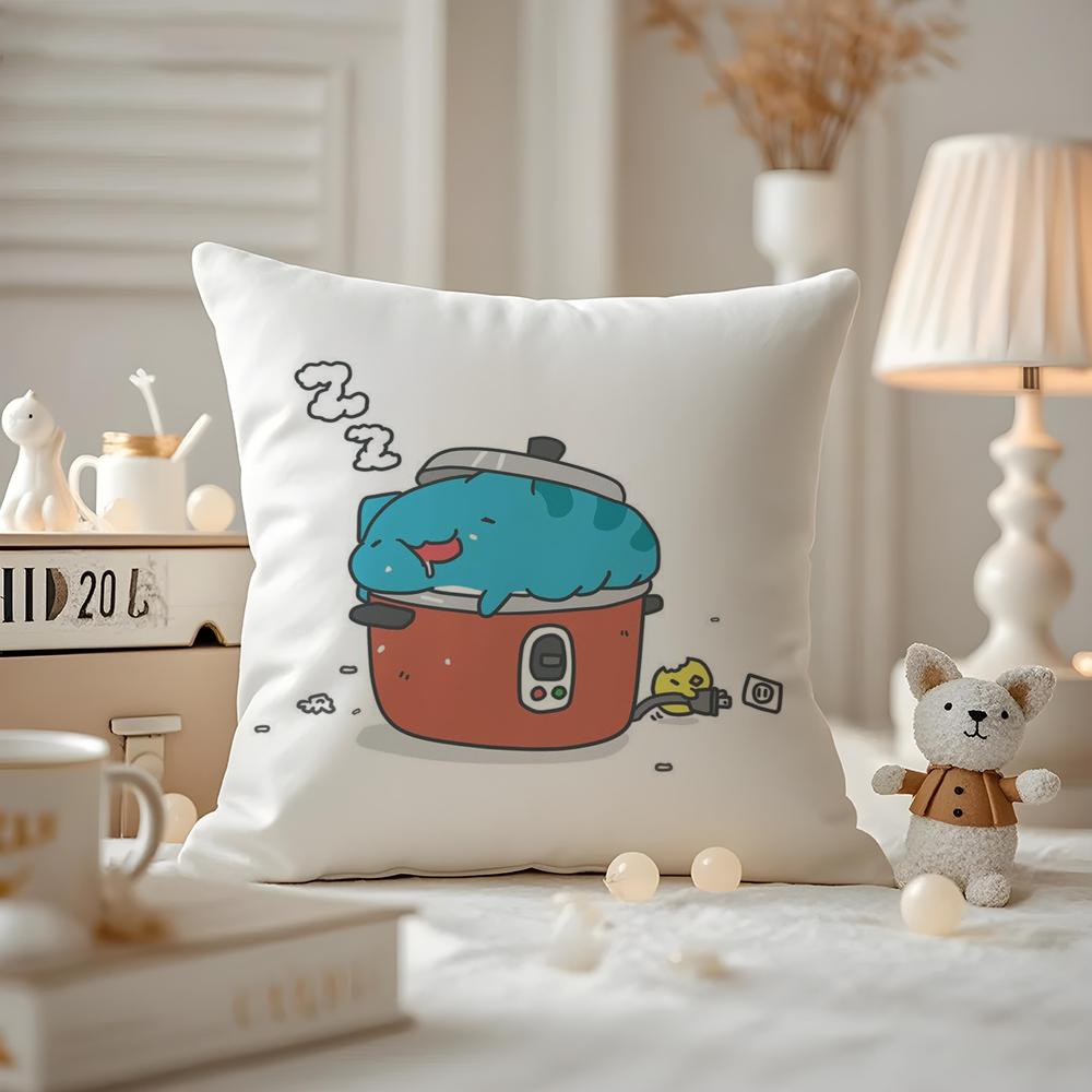 Anime BBugcat CCapoo Cushion Cover Antidustmite Pillowcase Invisible zipper silky short plush Sofa cushion cover