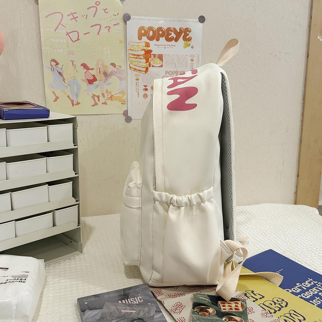 Schoolbag High Value Simple Backpack Female Junior High School Student College Bag Large Capacity Japanese Ins Wind Travel Backpack