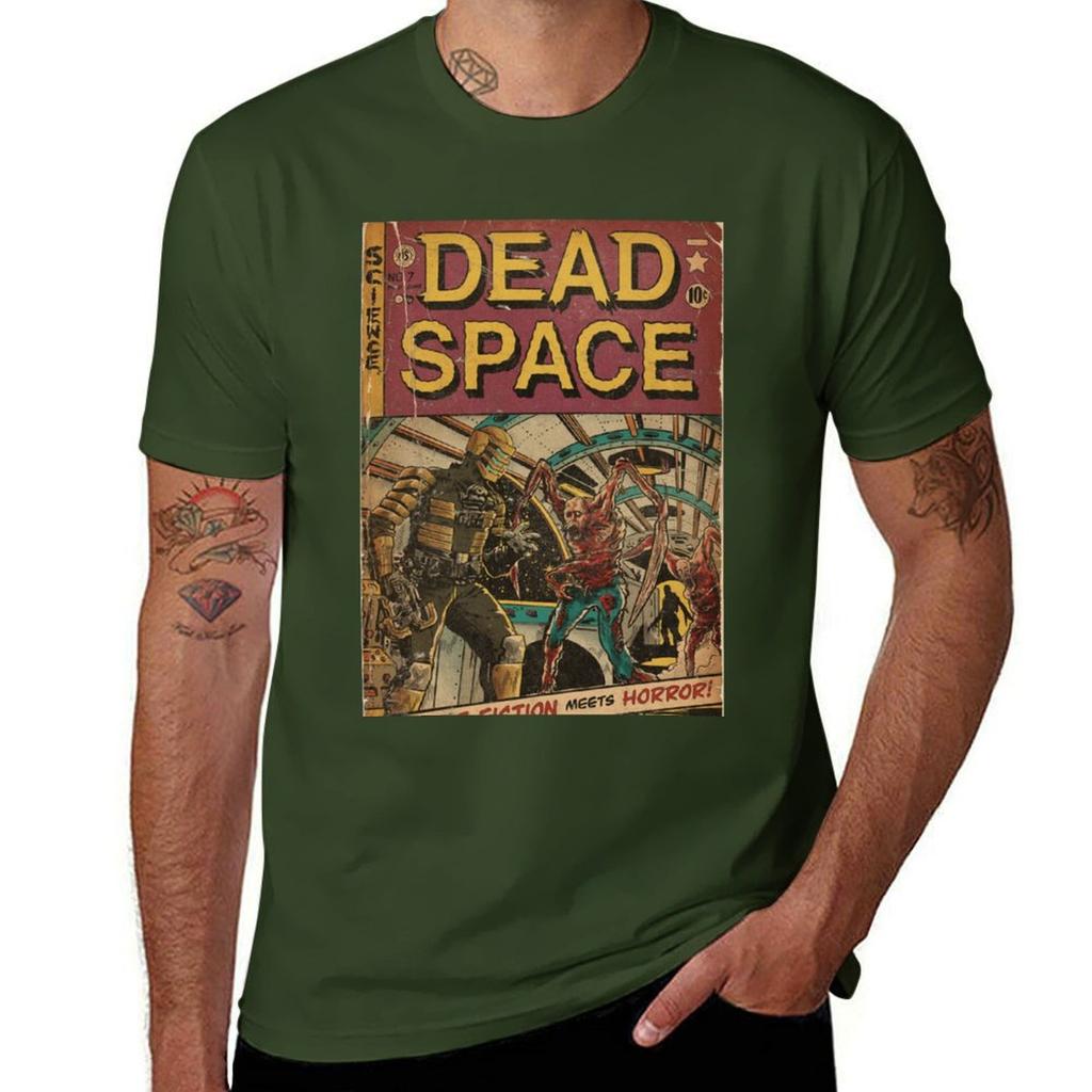 Dead Space Fan Art Comic Cover T-Shirt Anime Clothes Customizeds Quick-drying T-shirts for Men Cotton