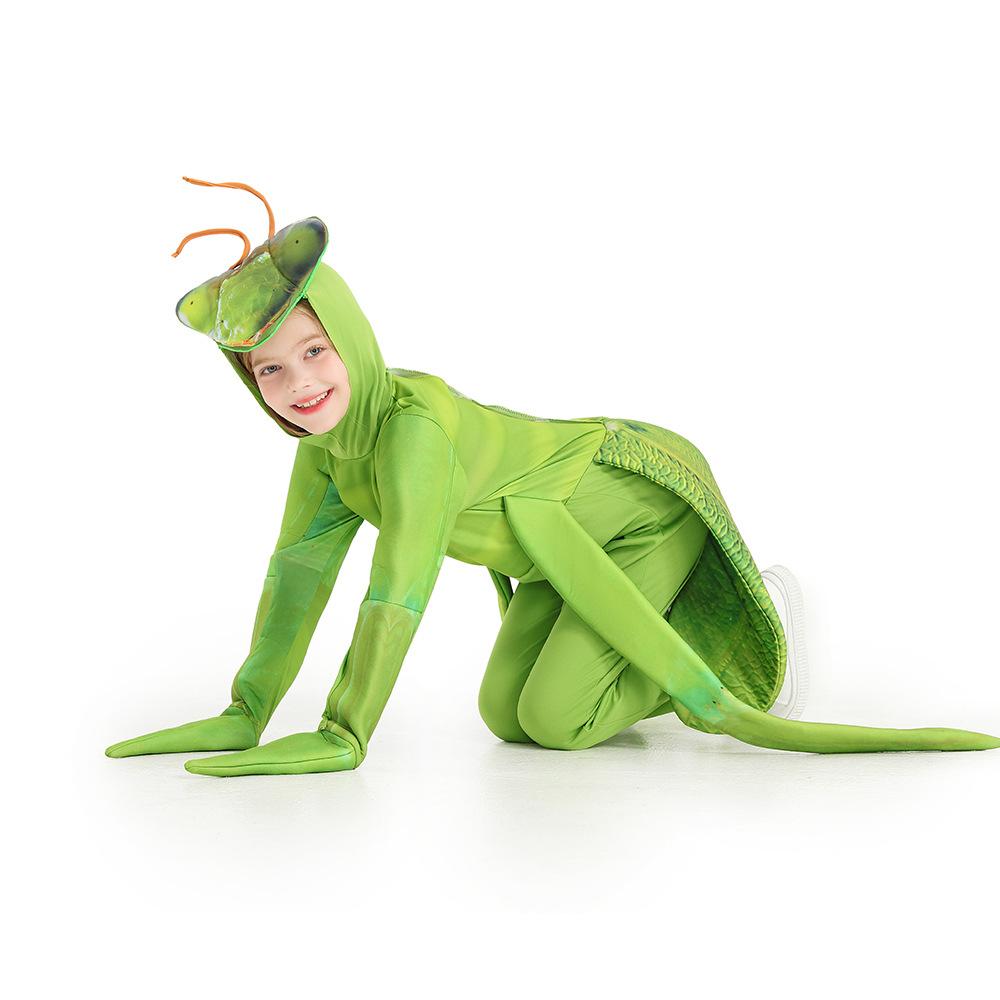 Dětský chlapecký dívčí zvířecí overal s dlouhým rukávem Modliska Halloweenské Cosplay kostýmy Oblečení na hraní rolí
