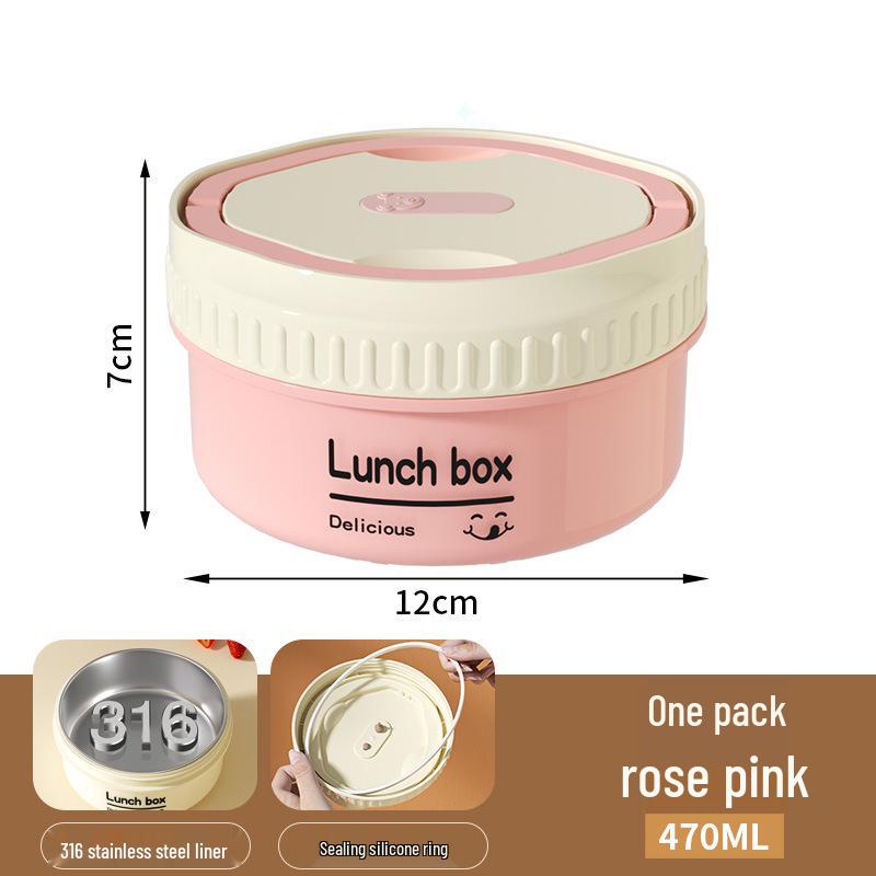 304 Stainless Steel Insulated Bento Box - Microwaveable Lunch Box & Soup Container, Ideal for Office Workers & Students