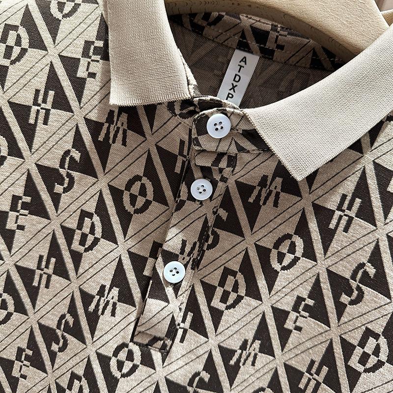 Pánské polokošile s krátkým rukávem Letní Nové Knoflíky Pěkné Špičkové Slim Ležérní S polovičním rukávem Klopa Zralé Tričko Trendy Značka