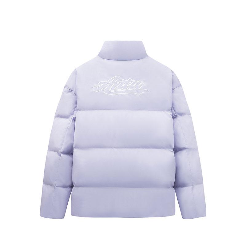 Anta Solid Color Zipper Down Jacket Unisex Outerwear Light-Lavender 952348906-5