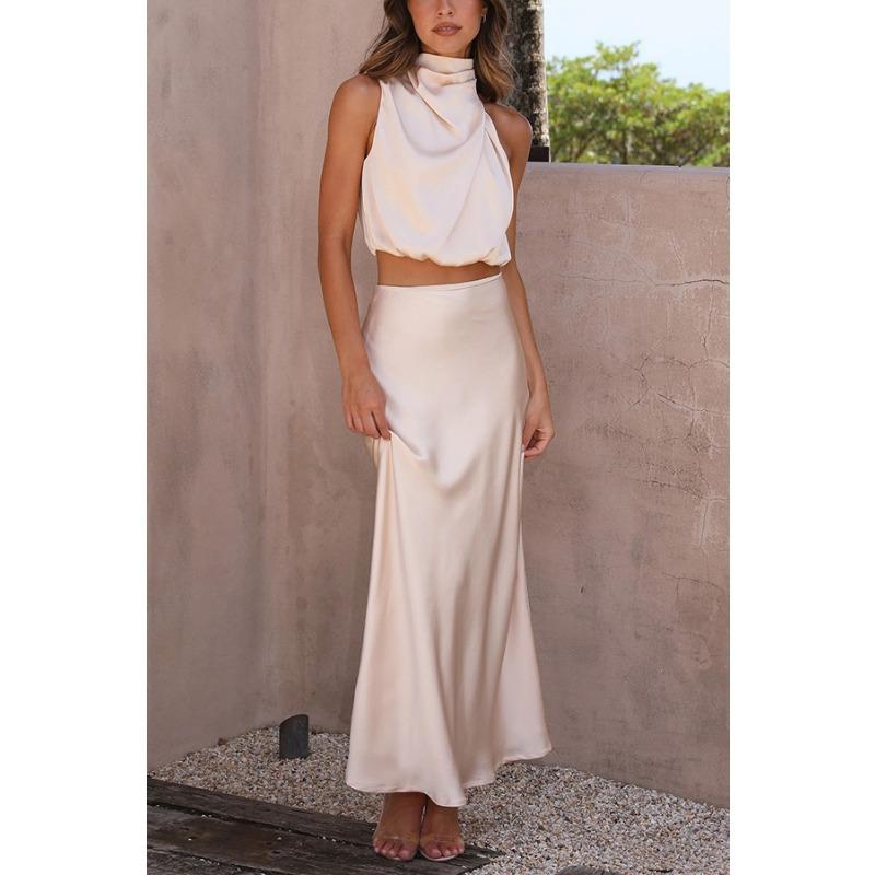 Women's New Spring and Summer Satin Multi-colour Slimming Leisure Two-piece Suit