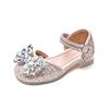 Girls' 2025 Summer Bow Rhinestone Sequin Princess Sandals