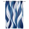 Dark Blue Wavy Abstract Lines Curtains for Bedchamber Living Room Window Drapes Kitchen Area Kids Bedroom Window Curtain Current Home Decor