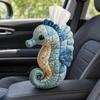 DIY Tissue Box, Top Opening Soft Fabric Cover, Marine Animal Theme Tissue Dispenser, Multipurpose Patchwork Designs Sewing Kit, for Home Car Office