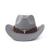 Western Cowboy Wool Felt Hat With Knot Embellishments For Autumn Winter Fashion