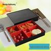 Wood Grain Multi-Compartment Bento Box