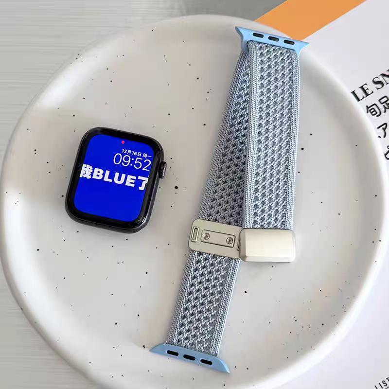Nylon Woven Magnetic Watch Band For 49mm 46mm 45mm 44 42 41mm Men'S Women'S Knitted Nylon Watch Band for IWatch Series 10 9 8 7