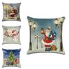 Festive Christmas Cushion Cover Featuring Charming Snowman And Santa Claus Design For Cozy Home Decor