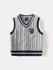 2026 Autumn Boys' Wool Vest: Baby Badge Personalized Sweater