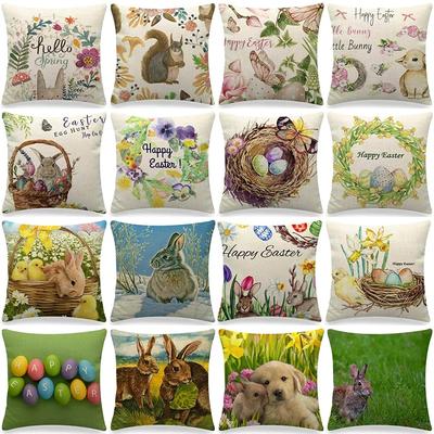 Home Decoration Easter Egg Printing Polyester Pillow Pillow Cushion Cushion Cushion Set Is Suitable for Bedroom Living Room