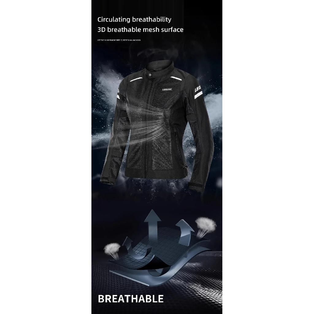 LYSCHY Motorcycle Jacket Pants Summer Mesh Breathable Motorbike Jacket Men Women CE2 Level Protective Anti-fall Motocross Jacket