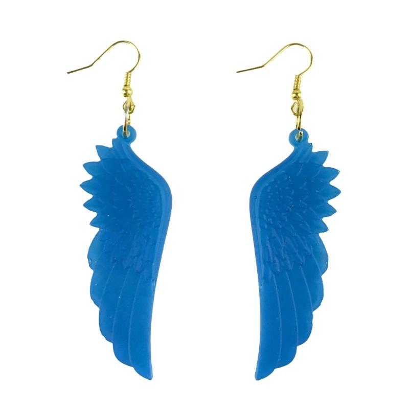 Diy Crystal Epoxy Earrings Mold Dangle Pendant Decorations Mold Three-dimensional Angel Wing Mirror Silicone Mold