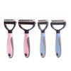 Pet Dematting Comb Dog Deshedding Tool Undercoat Rake with Stainless Steel Blades Non-Slip Handle Grooming Comb for Dogs Cats