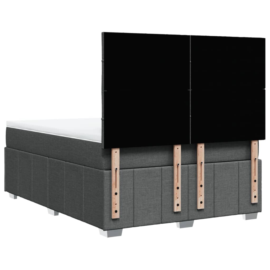 VidaXL Boxspringbett mit Matratze Dunkelgrau 140x200 cm Stoff