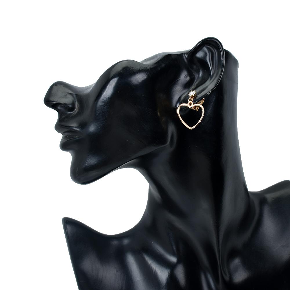 Non Pierced Gold Heart Clip On Earrings Without Piercing Simple Hollow Geometric Earring Earcuffs For Women Metal Jewelry
