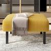Hochwertiger Cord-Hocker mit Metallrahmen – Weicher Veloursbezug – Vielseitig als Fußhocker, Hocker oder Beistelltisch – Werkzeuglose Montage