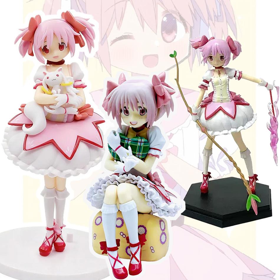 Puella Magi Madoka Magica Aniem Figur Kaname Madoka Magic Girl PVC Anime Drei Actionfiguren Modell Cartoon Modell Spielzeug Geschenk
