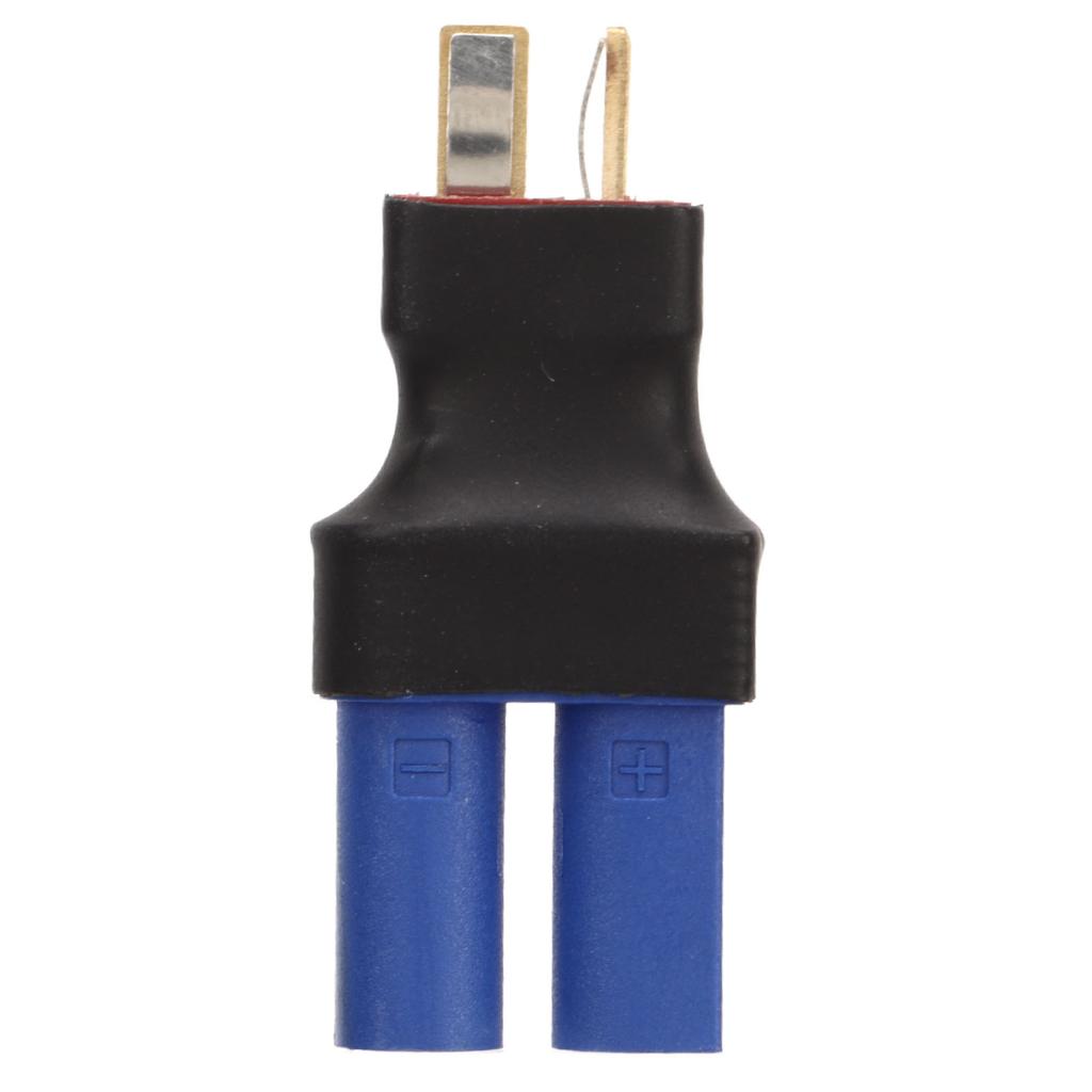 10 Pcs EC5 Female to T Male Adapter Blue Black 10x20x47mm Rubber Plastic Copper EC5 Connector Plug for RC Boat