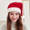 1/2PCSChristmas Party Hat Red with White Edge Soft Elastic Winter Beanie for Adults and Kids Holiday Photos and FamilyGatherings