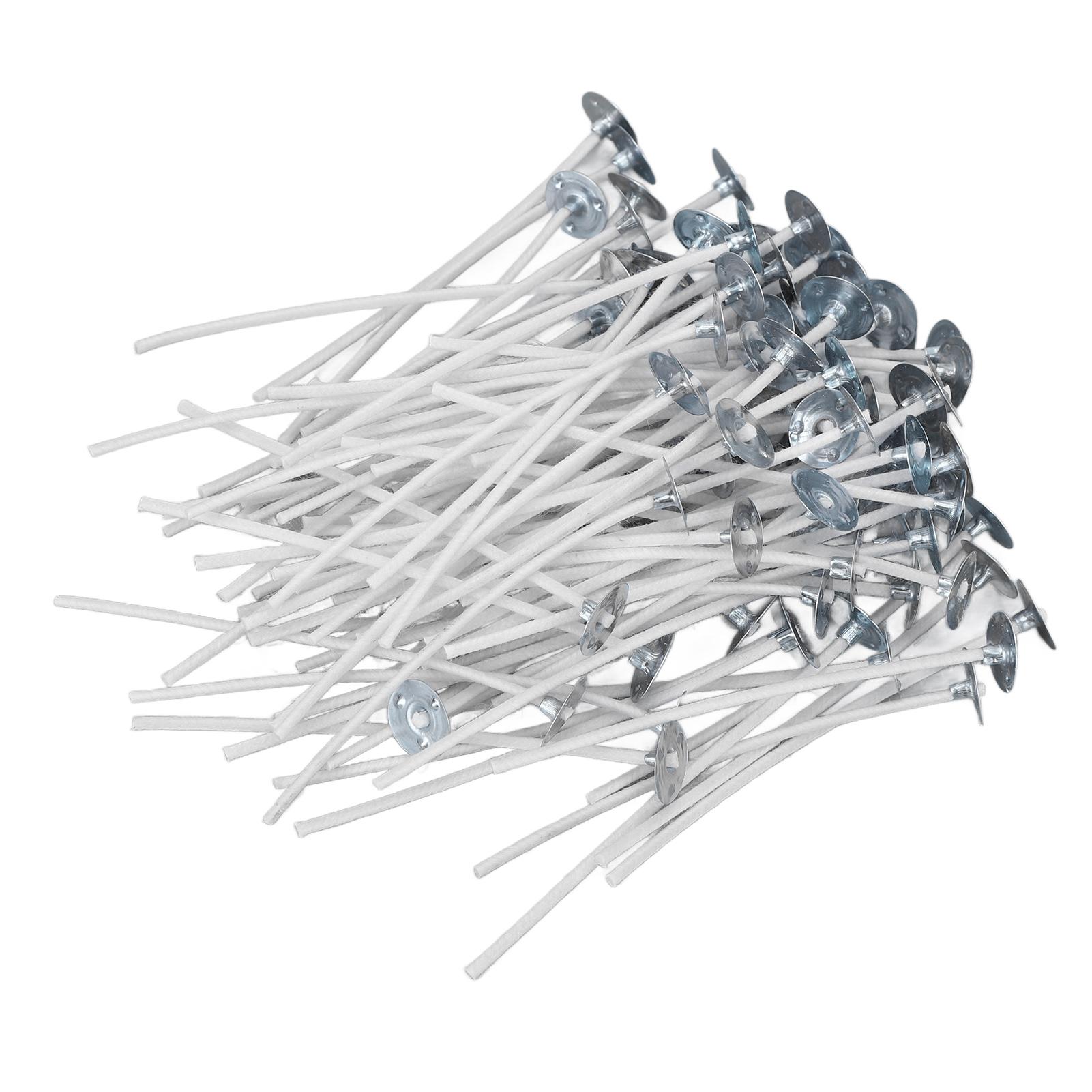 

100 шт. 8 см 3,15 дюйма Хлопковый свечной фитиль Предварительно вощеный свечной сердечник Экстра белый для DIY ароматических свечей