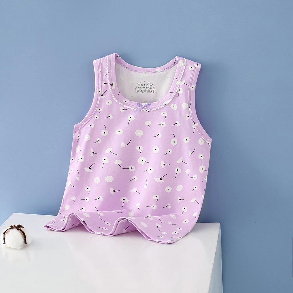 Summer Kids' Cotton Spaghetti Strap Vest - Colorful Base Layer for Boys and Girls