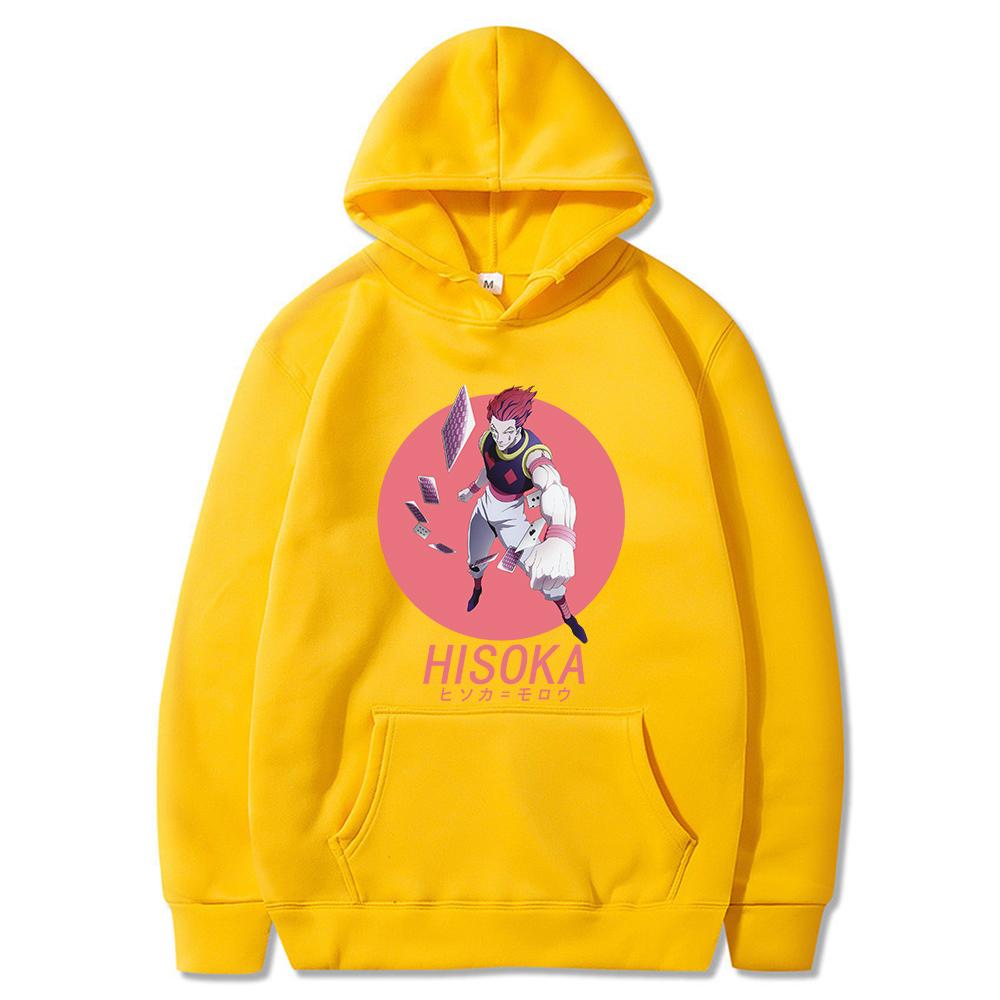 

HISOKA MOROW Толстовки Японский Аниме Hunter X Hunter Печать Мужская толстовка с капюшоном Женская осенняя толстовка Повседневная крутая одежда XXXL жёлтый