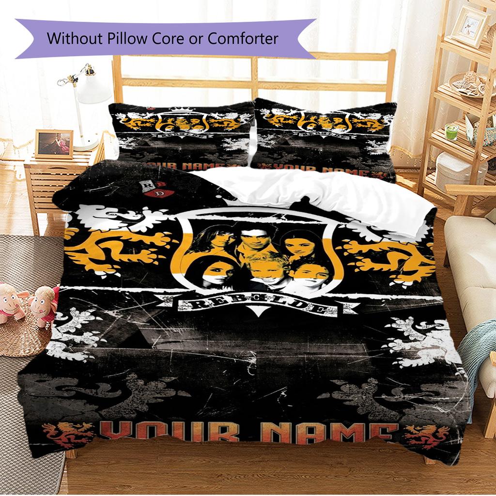 Name Custom RBD Band Pattern Bedding Set Quilt Cover Pillowcase Home Decor Gift (1 * duvet cover + 2 * pillowcase, without core)