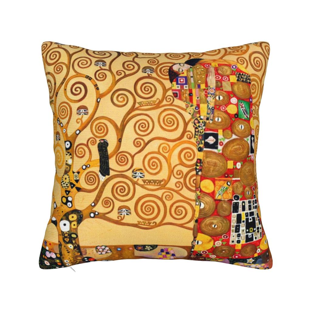 Gustav Klimt The Kiss Square Pillow Cases  Cushion Cover Custom Polyester Decor Throw Pillow Case Cover for Home 18x18